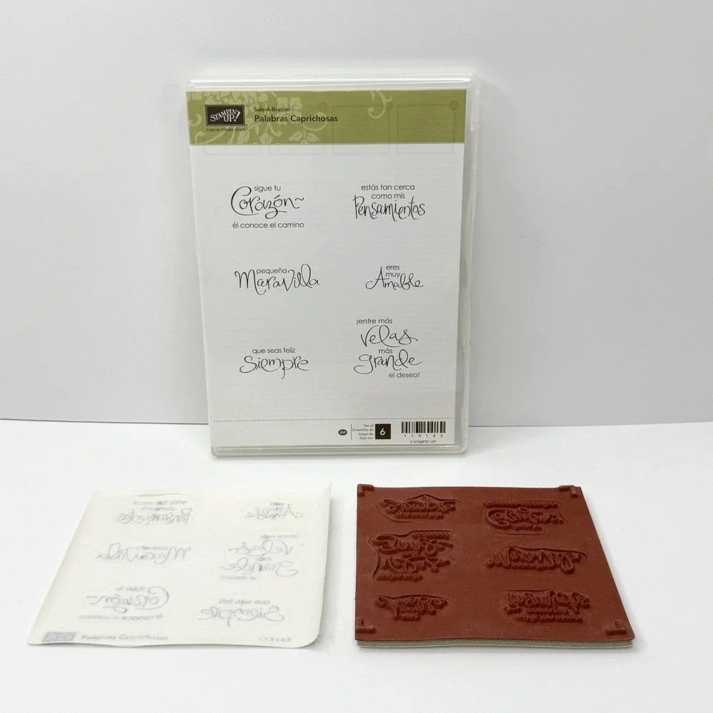 Stampin Up Palabras Caprichosas Spanish Stamp 6pc Set Whimsical Words
